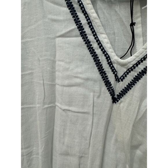 Rachel Zoe‎ Night Gown Sleep Loungewear Embroidered White 100% Cotton Size S - Picture 5 of 7